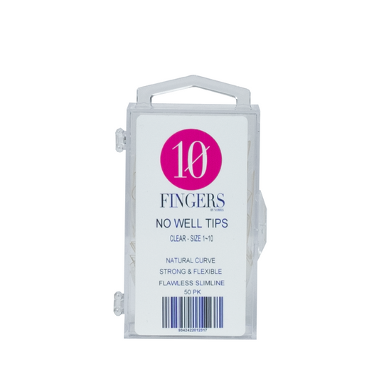 10 Fingers - Clear No Well Tips 50pk