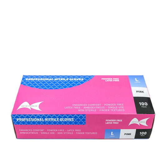 Artists Choice Pink Nitrile Gloves - Large