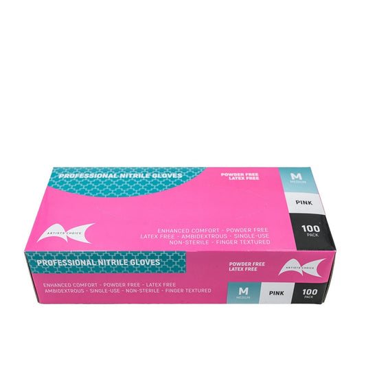 Artists Choice Pink Nitrile Gloves - Medium