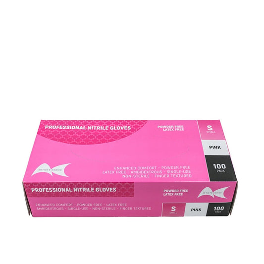 Artists Choice Pink Nitrile Gloves - Small