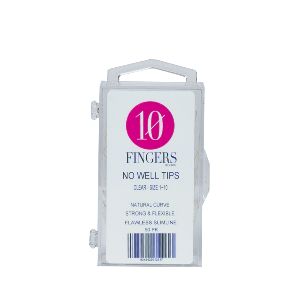 10 Fingers - Clear No Well Tips 50pk