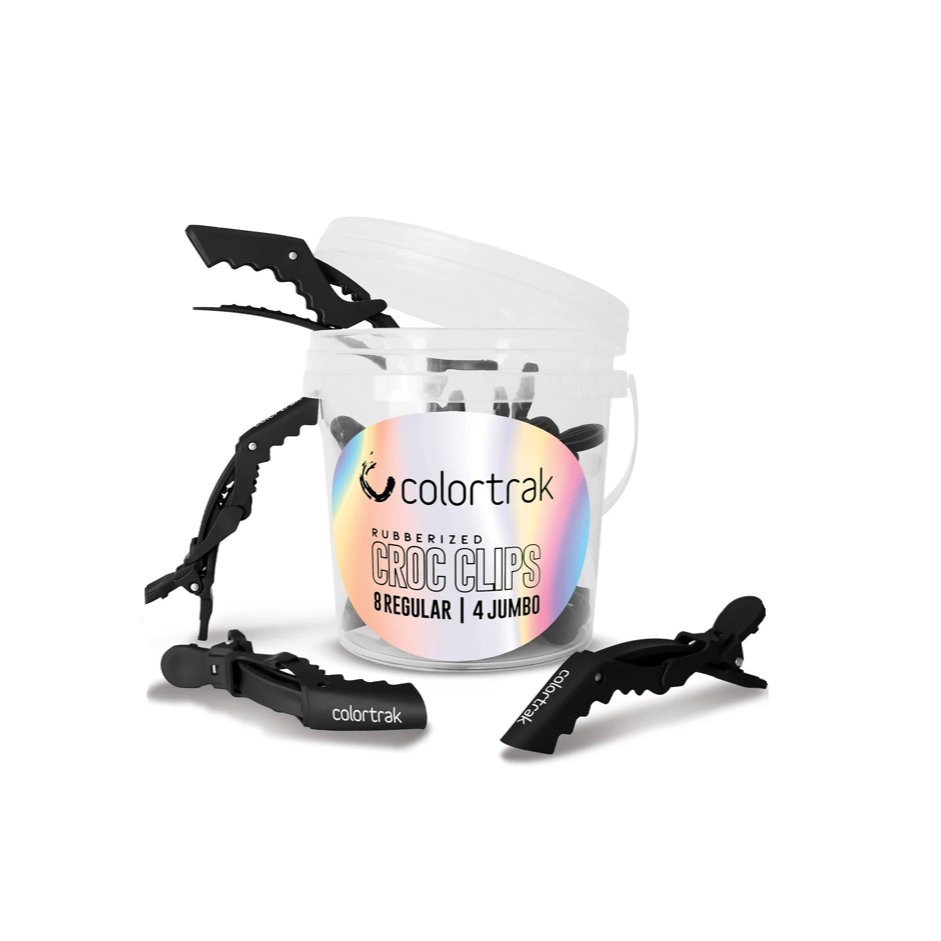 Colortrak Bucket Rubberized Croc Clips - Black 12pcs