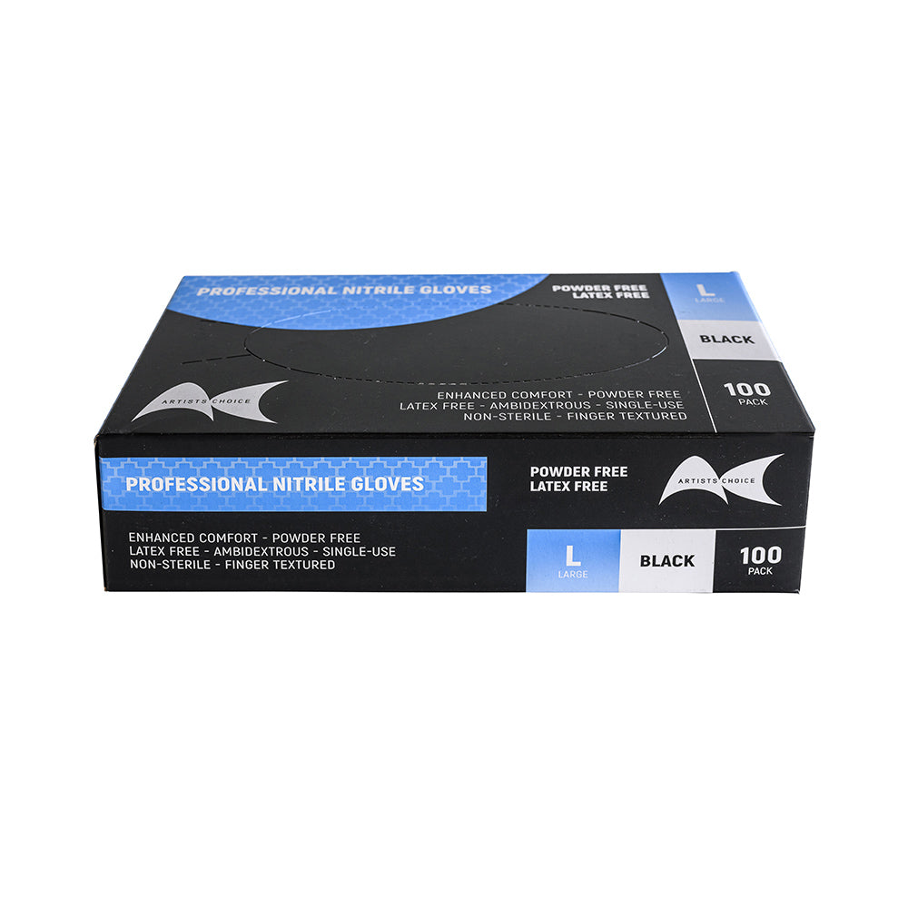 Artist Choice Black Nitrile Gloves - Large
