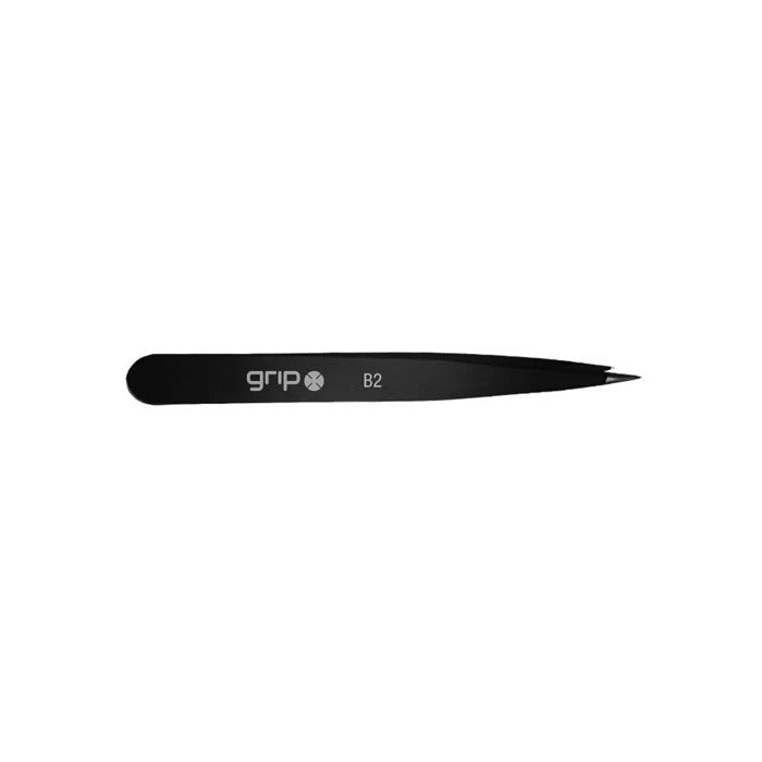 Grip? Tweezers Pointed Tip Stainless Steel - Matte Black