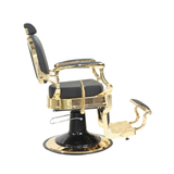 Havana Black Barber Chair - Gold Frame