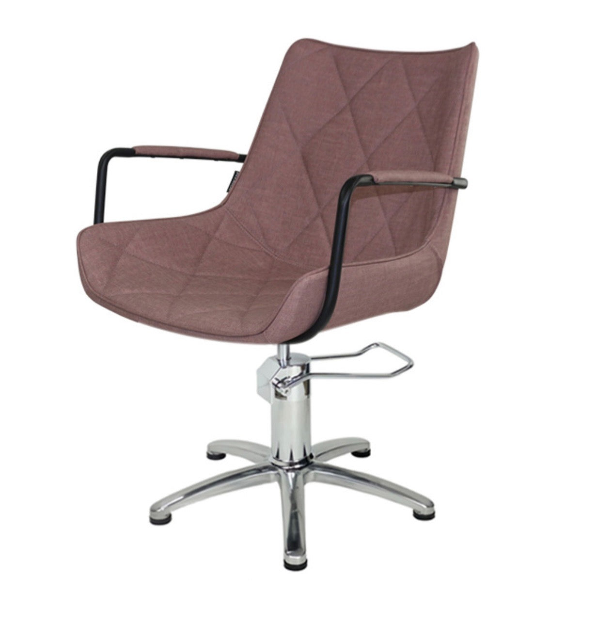 Taylor Styling Chair - Dusty Pink/chrome 5 Star Hydraulic Base