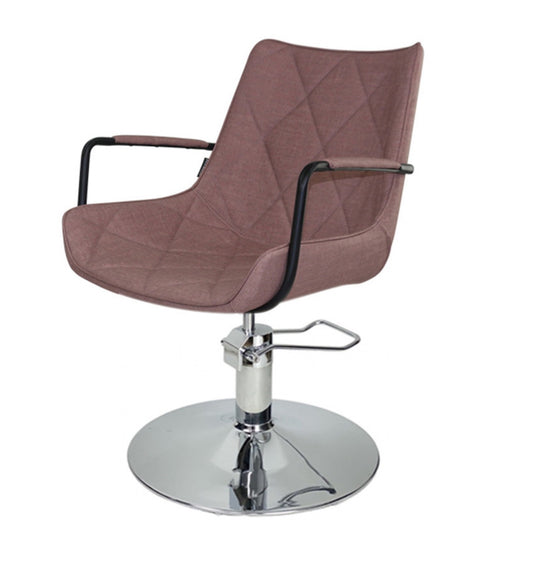 Taylor Dusty Pink Styling Chair - Chrome Disc Base