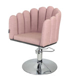 Penelope Dusty Pink Styling Chair - Chrome Disc Base