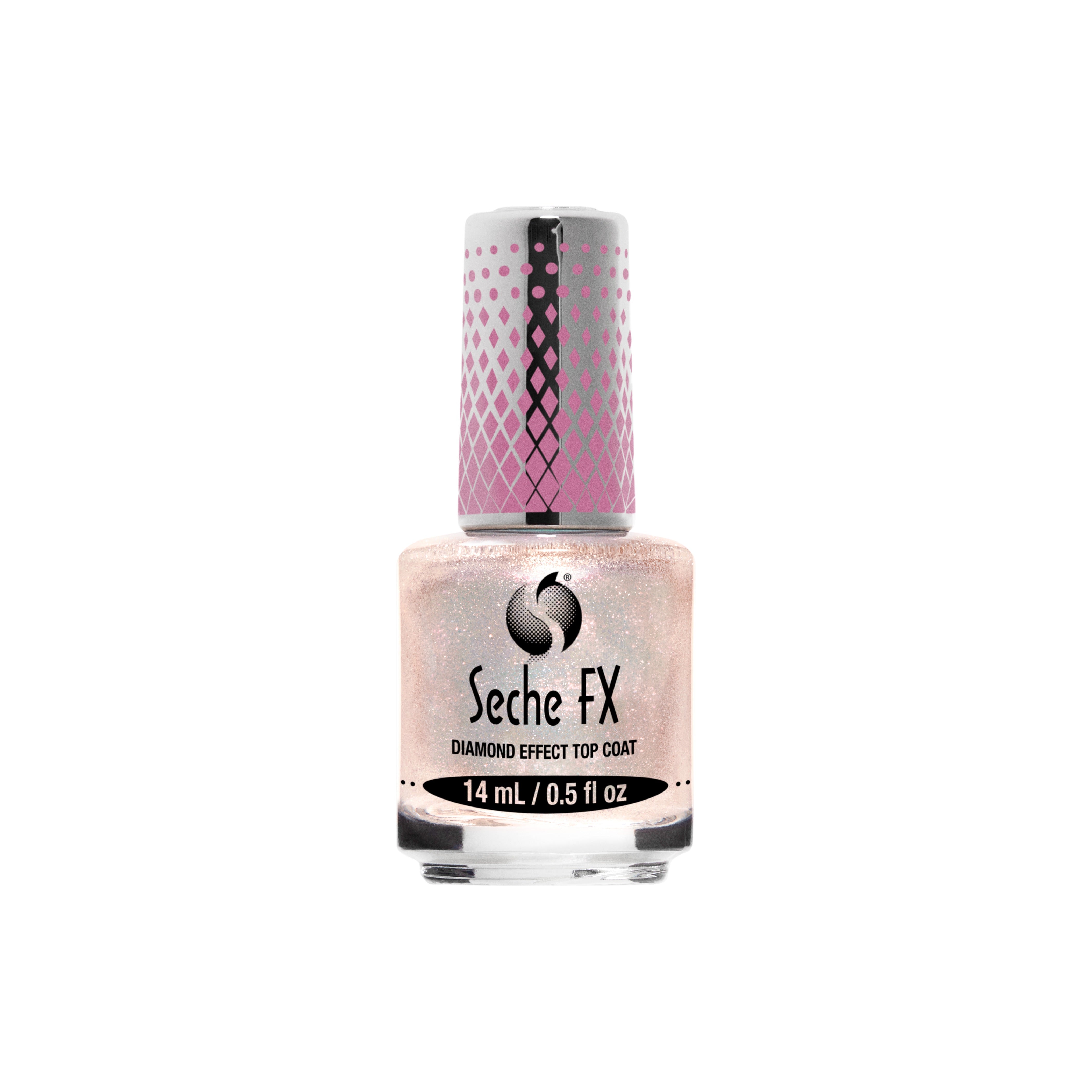 Seche Fx Diamond Effect Top Coat 14ml - Pink Shimmer
