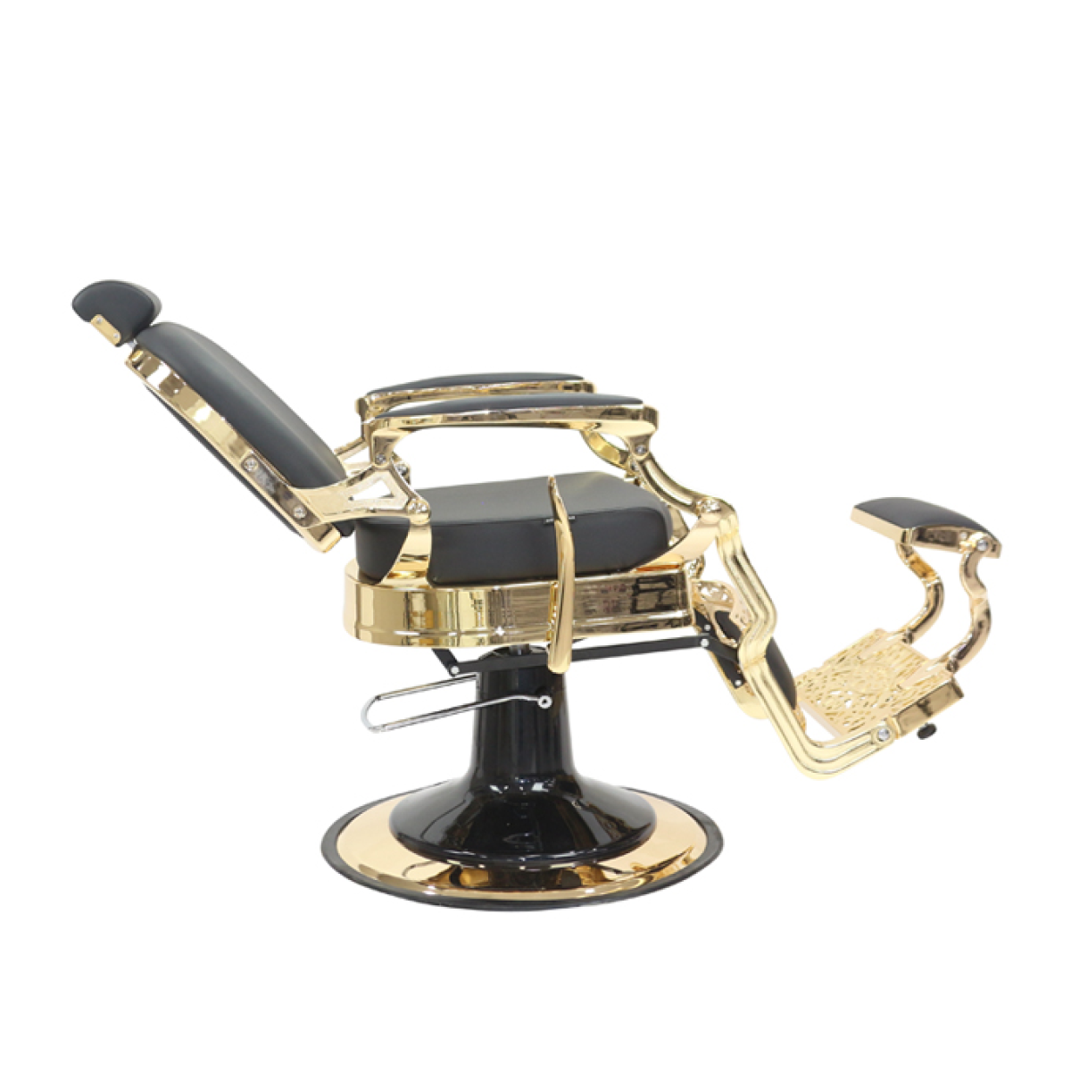 Havana Black Barber Chair - Gold Frame